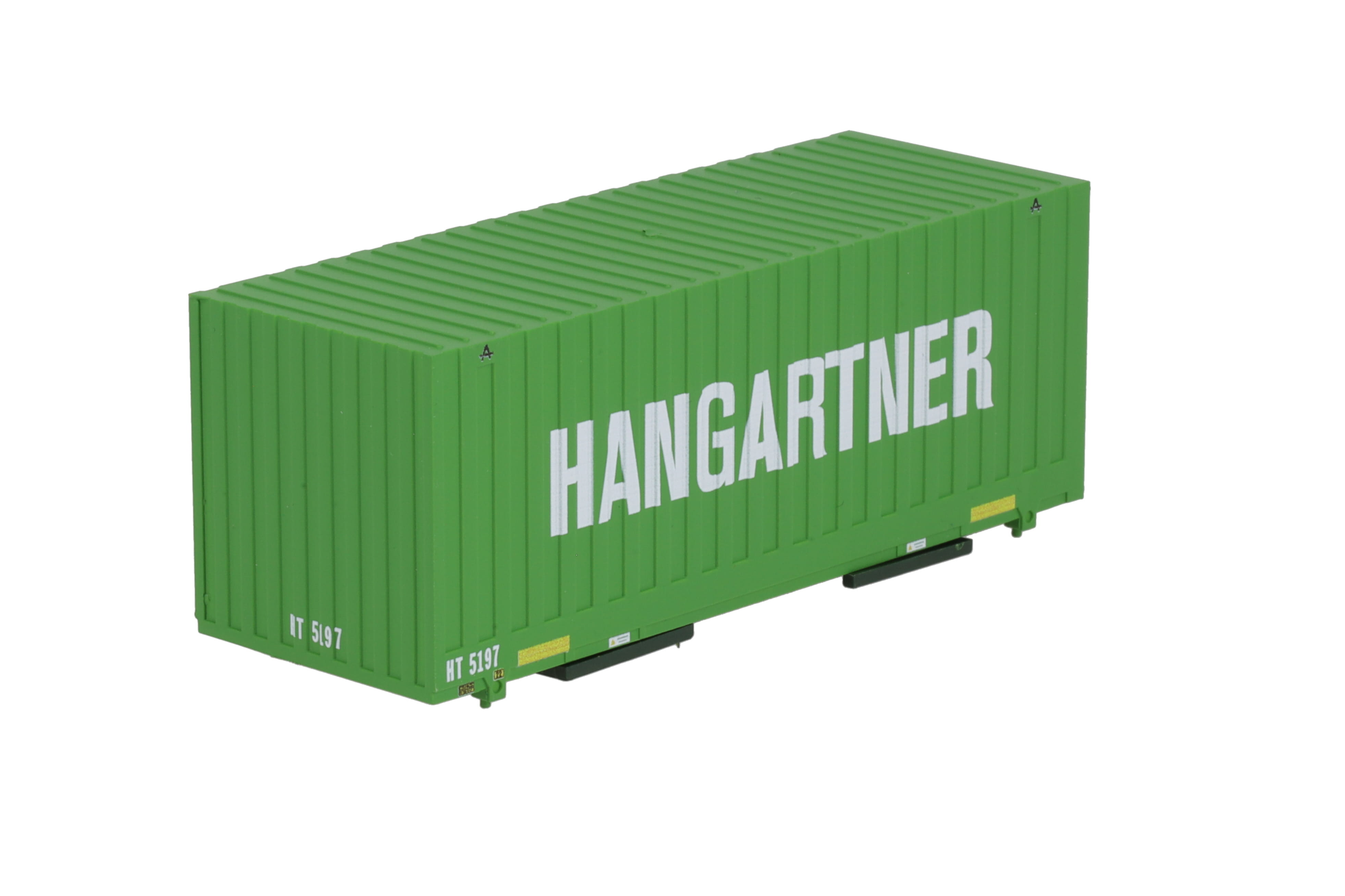 1:87 Container WB-C715 HANGAR Wechselbehälter WB-C 715 Thyssen Cargo-Box, Aufschrift: HANGARTNER, grün, Behälter-Nr: HT 5197
