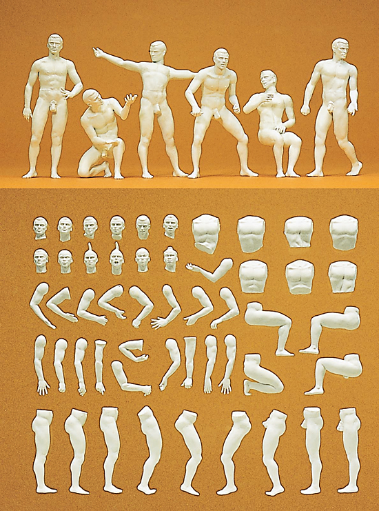 Modellfigur "Adam", unbemalt, 6 Figuren, Bausatz, 1:32