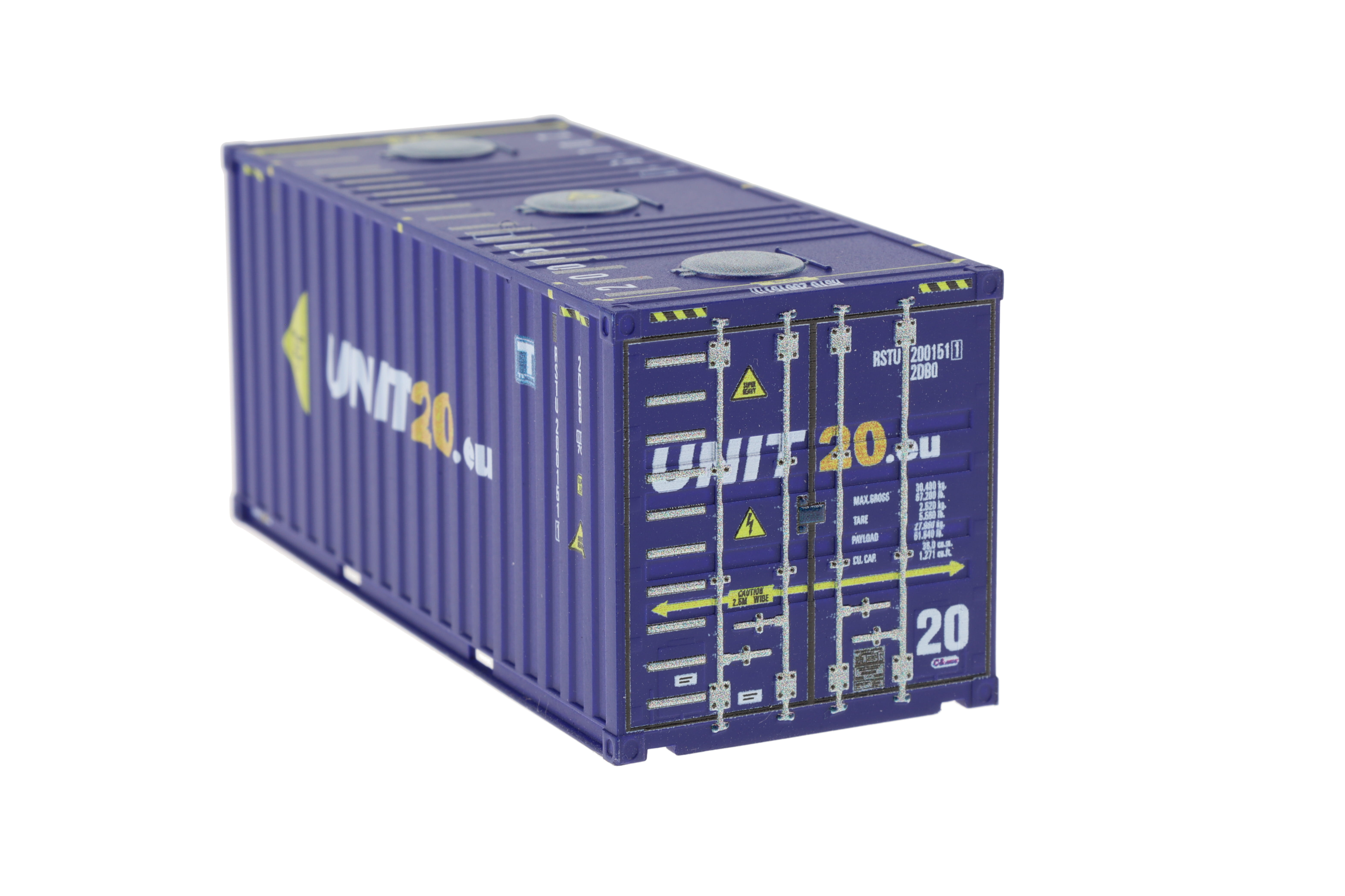 1:87 20´Bulk-Container UNIT20 blau, Behälternummer: RSTU 200151