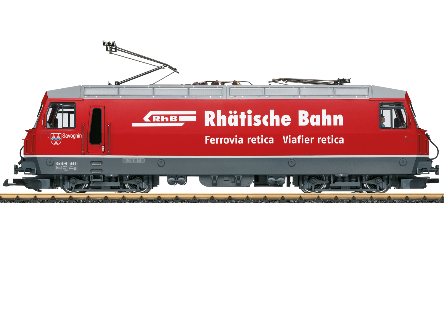 RhB E-Lok Ge4/4 III 644 Ep.6 DCC/mfx Sound, mit großer "RhB - Rhätische Bahn" Aufschrift, Wappen "Savognin" neuer Sound mit vorbildgetreuer Druckluftpfeife