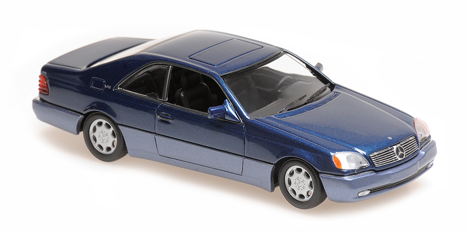 MB 600SEC Coupe´`1992blau m. Mercedes Benz blau metallic Diecast Maxichamps