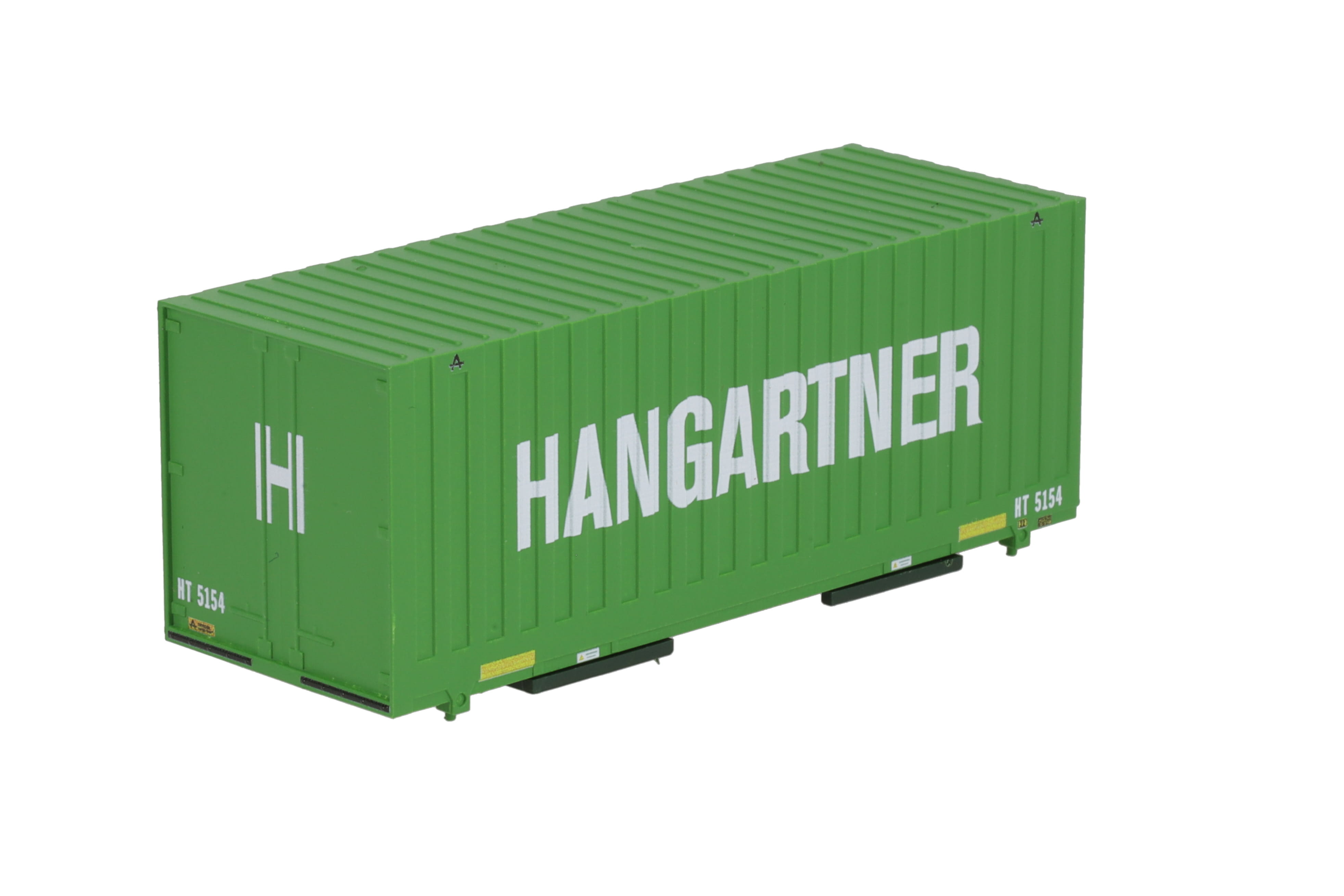 1:87 Container WB-C715 HANGAR Wechselbehälter WB-C 715 Thyssen Cargo-Box, Aufschrift: HANGARTNER, grün, Behälter-Nr: HT 5154