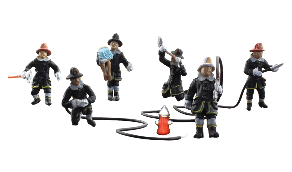 HO Rescue Firefighters - Figuren Feuerwehrmänner im Einsatz