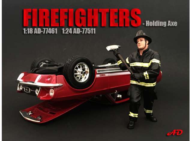 Figur Feuerwehrmann Axt 1:18 Ohne Fahrzeug! Farben ähnlich!