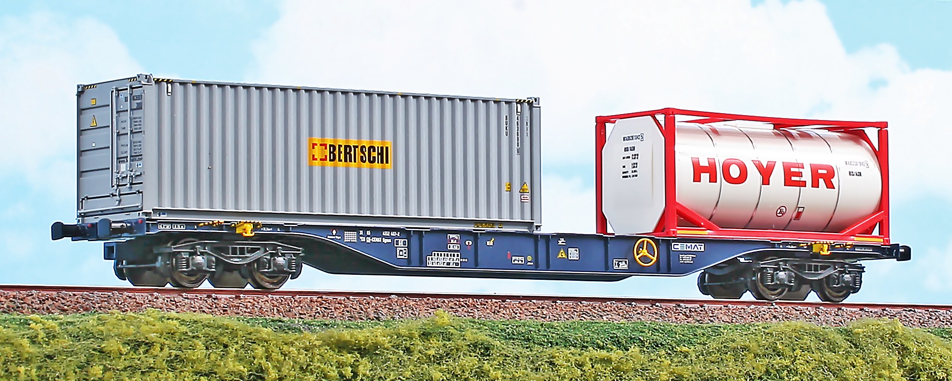 CEMAT Containertragwagen Ep.VI "Bertschi" "Hoyer"