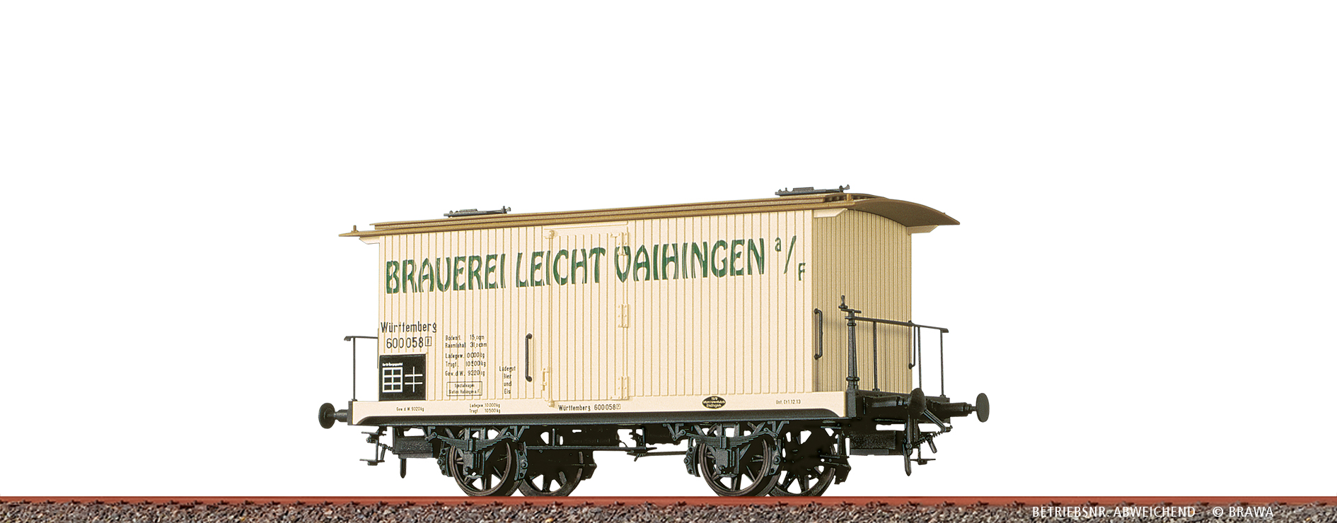 KWStE gedeckter Güterwagen Ep.I Brauerei "Leicht Vaihingen"