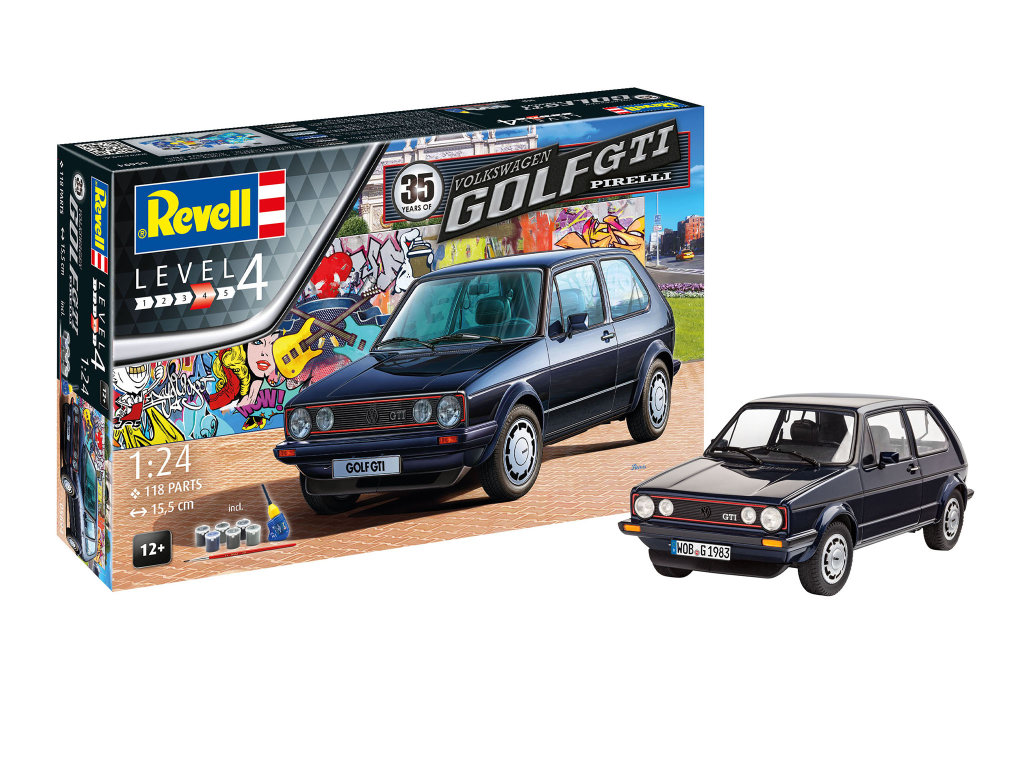 Revell 05694 - 1:24 VW Golf 1 GTi Pirelli 35 Jahre incl. Pinsel Kleber und  Farben
