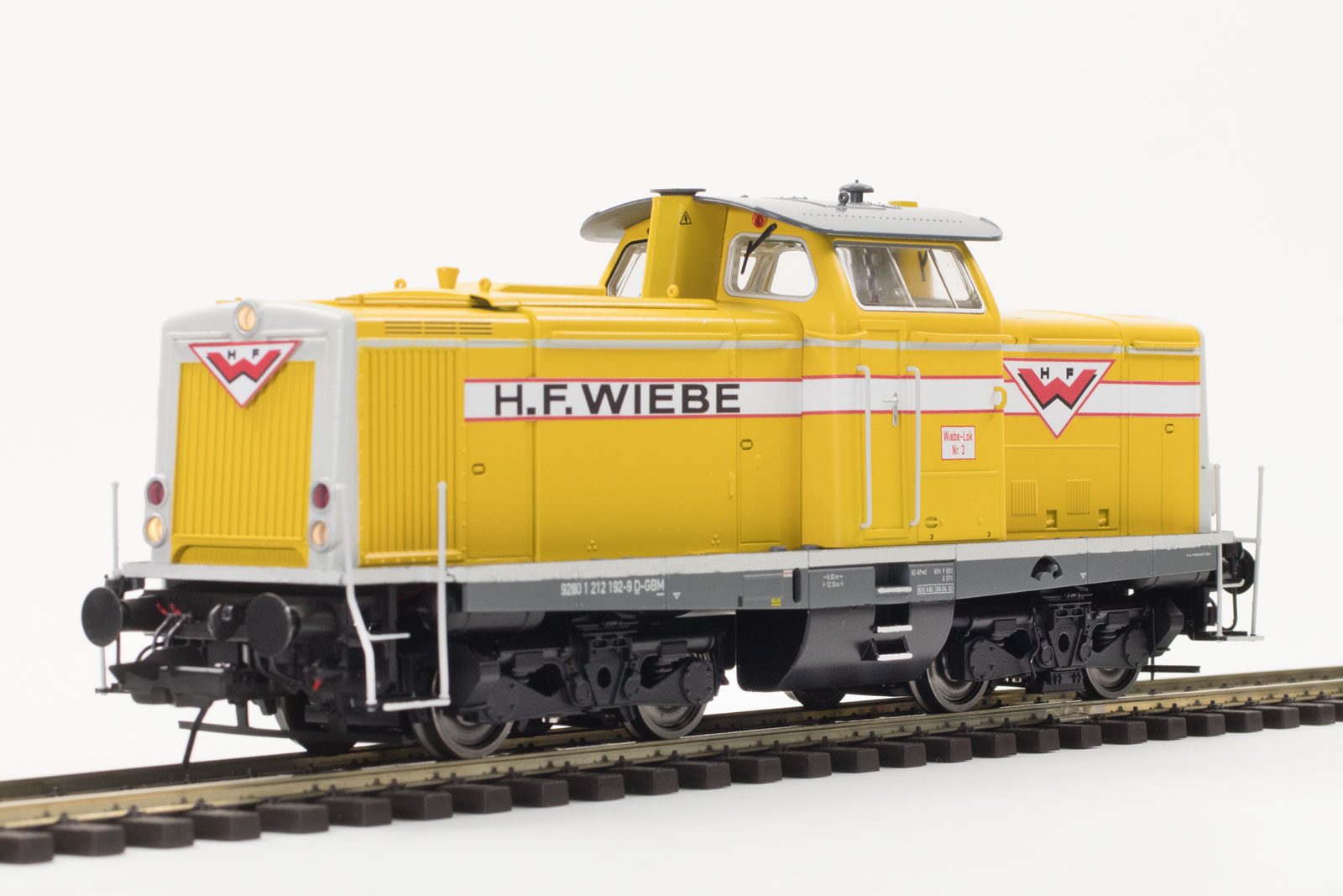 WIEBE Diesellok BR 212 Ep6 gelb, Lok Nr.: 3, Betr.-Nr.: 9280 1 212 192-9 D-GBM, Edition-Modell