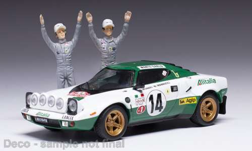 Lancia StratosHF´1 Win.MC1975 #14 Winner Rallye Monte Carlo Serie1 mit Figuren S.Munari/ Mannucci 1:43