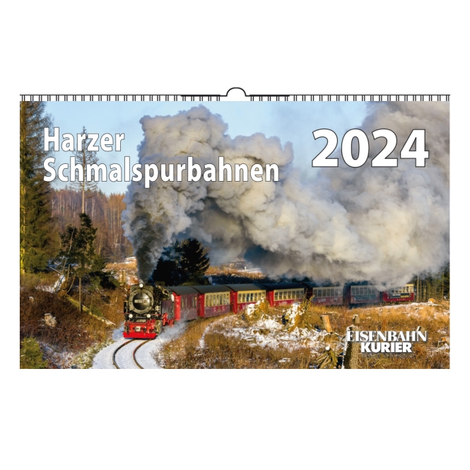 Kalender HarzerSchmalspurbahn 2024 13 farbige Kalenderblätter auf Kunstdruckpapier mit Spiralbindung