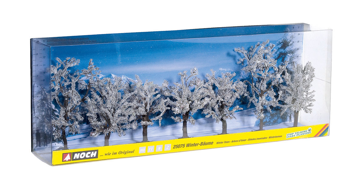 Spar-Set Winterbäume, 7 Stück, ca. 8-10 cm hoch