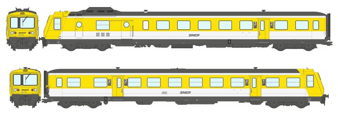 SNCF RGP1 X2746 gelb/w Ep4 DC Epoche 4-5, Betr.-Nr: X2746, modernisiert, gelb / weiß, Nudell-Logo, Lyon-Vaise