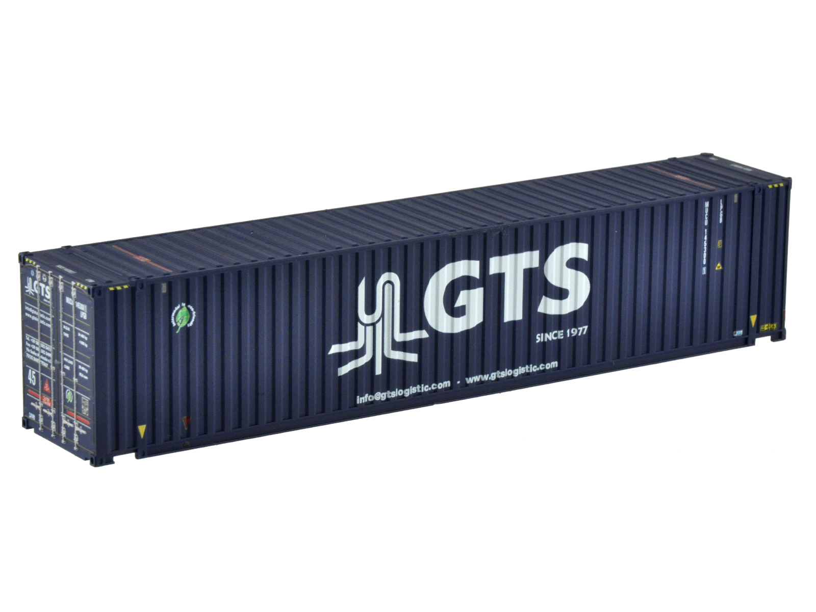 1:87 45´ Container G.T.S. blau, neues Logo weiss-weiss, WB-A HC (Euro), # MUCU 145300