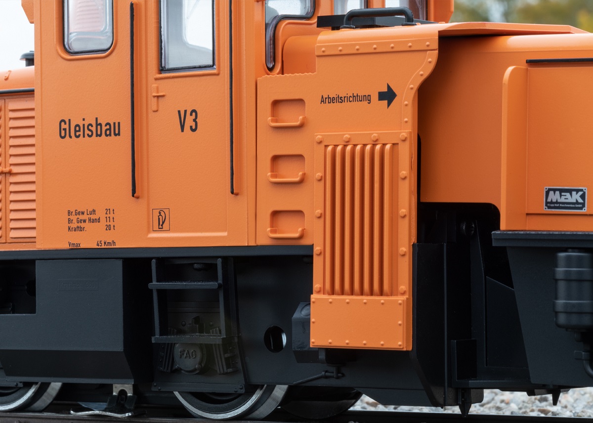 Schienenreinigungslok V3 orange "Gleisbau"