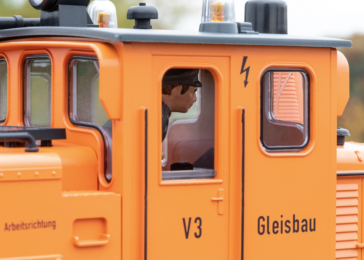 Schienenreinigungslok V3 orange "Gleisbau"