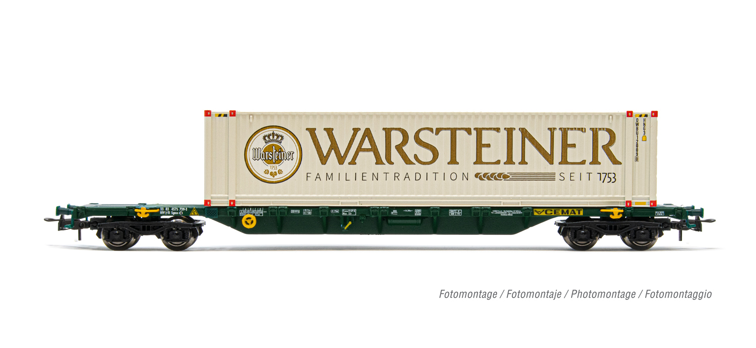 DBAG Containertragwagen Ep.V-VI beladen mit 45´ Container "Warsteiner"