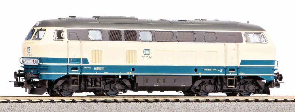 DB Diesellok BR216 Ep.IV DC ozeanblau/beige