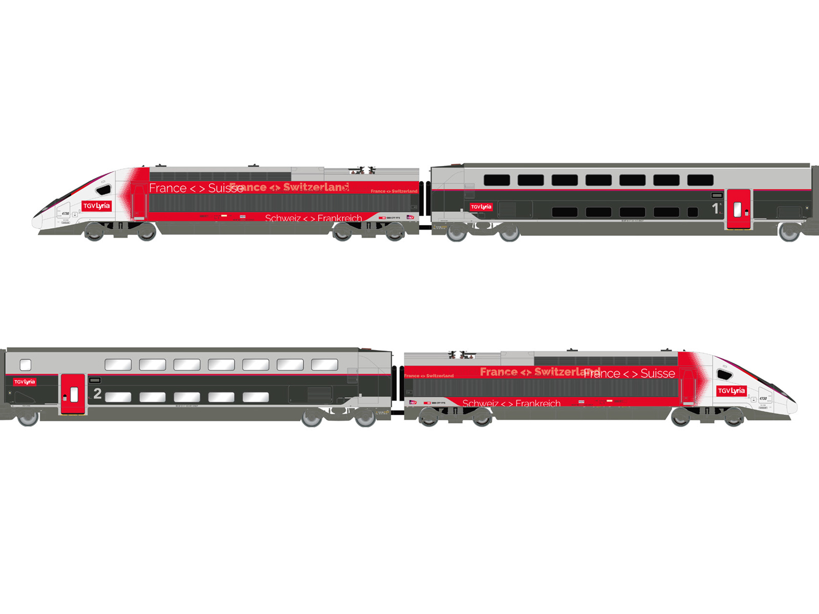 SNCF/SBB TGV Euroduplex Lyria 4tlg. Ep.VI ACC Sound Sonderserie Schweiz