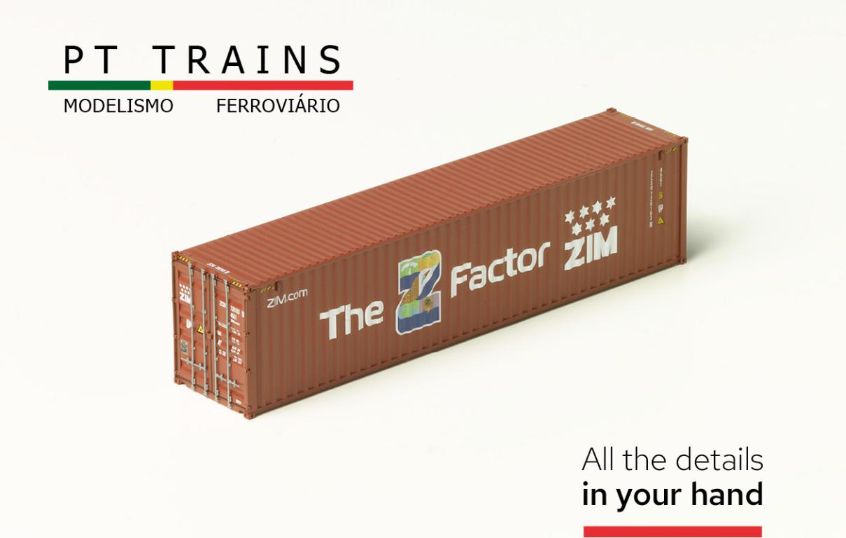 1:87 40´HC Container ZIM Behälternummer ZCSU 7261639