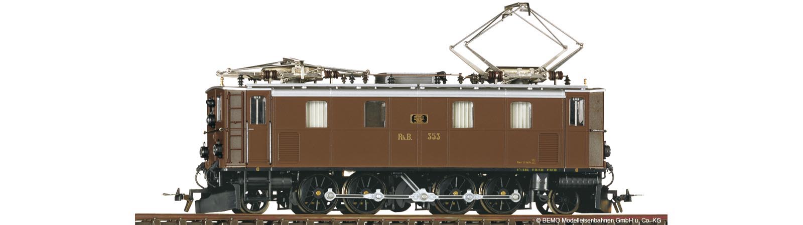 RhB Ge4/6 353 brau DCC Oldtimer-Kasten-E-Lok mit Stangenantrieb, H0m, Ep. 2-5