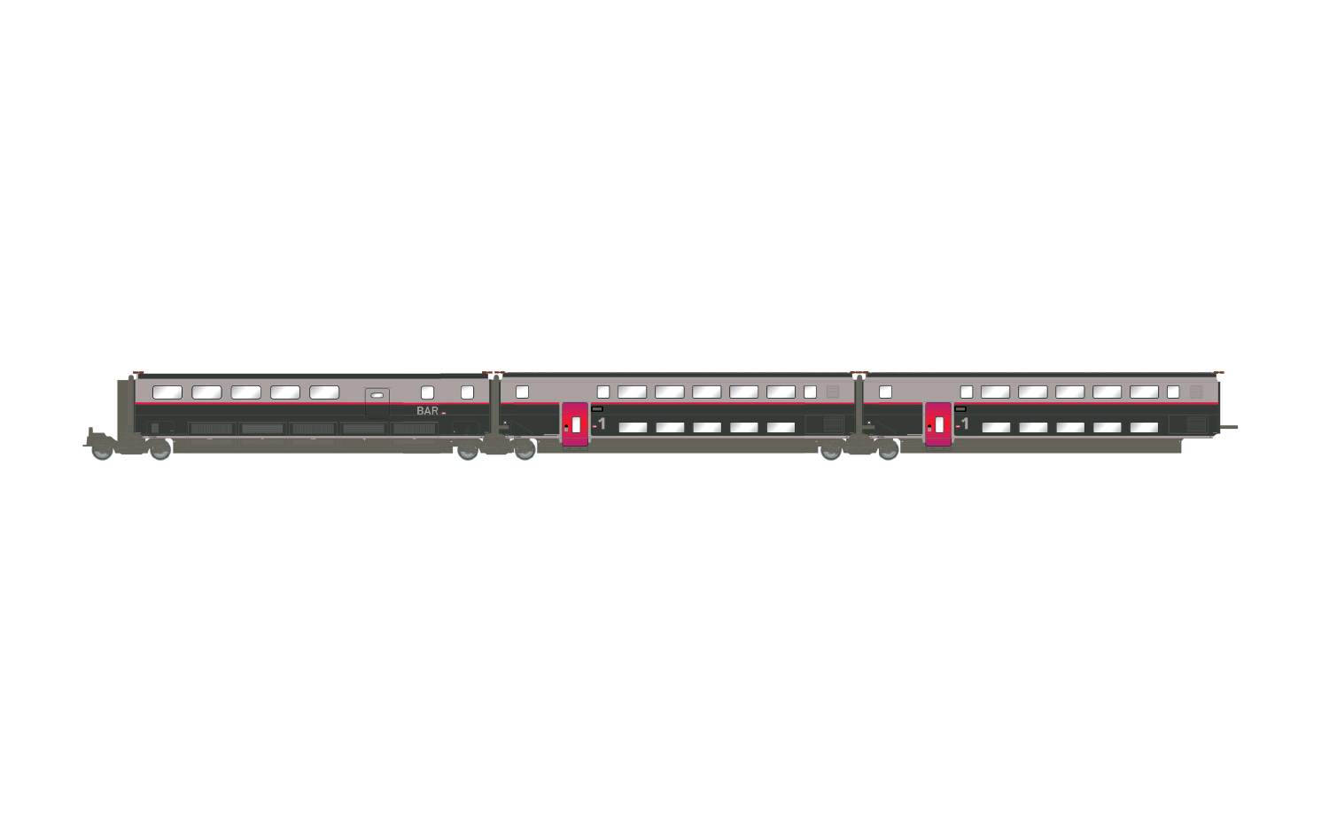 SNCF Personenwagenset TGV Duplex 3tlg. Ep.VI