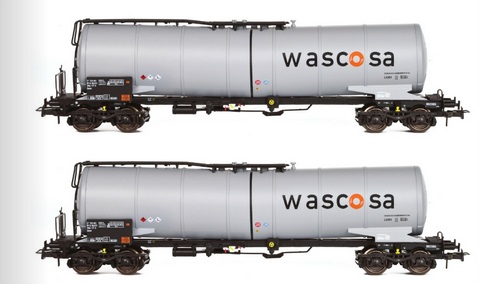 Set 2x Kesselwagen WASCOSA Ep. 6, D-WASCO grau, mit Aufschrift "WASCOSA"