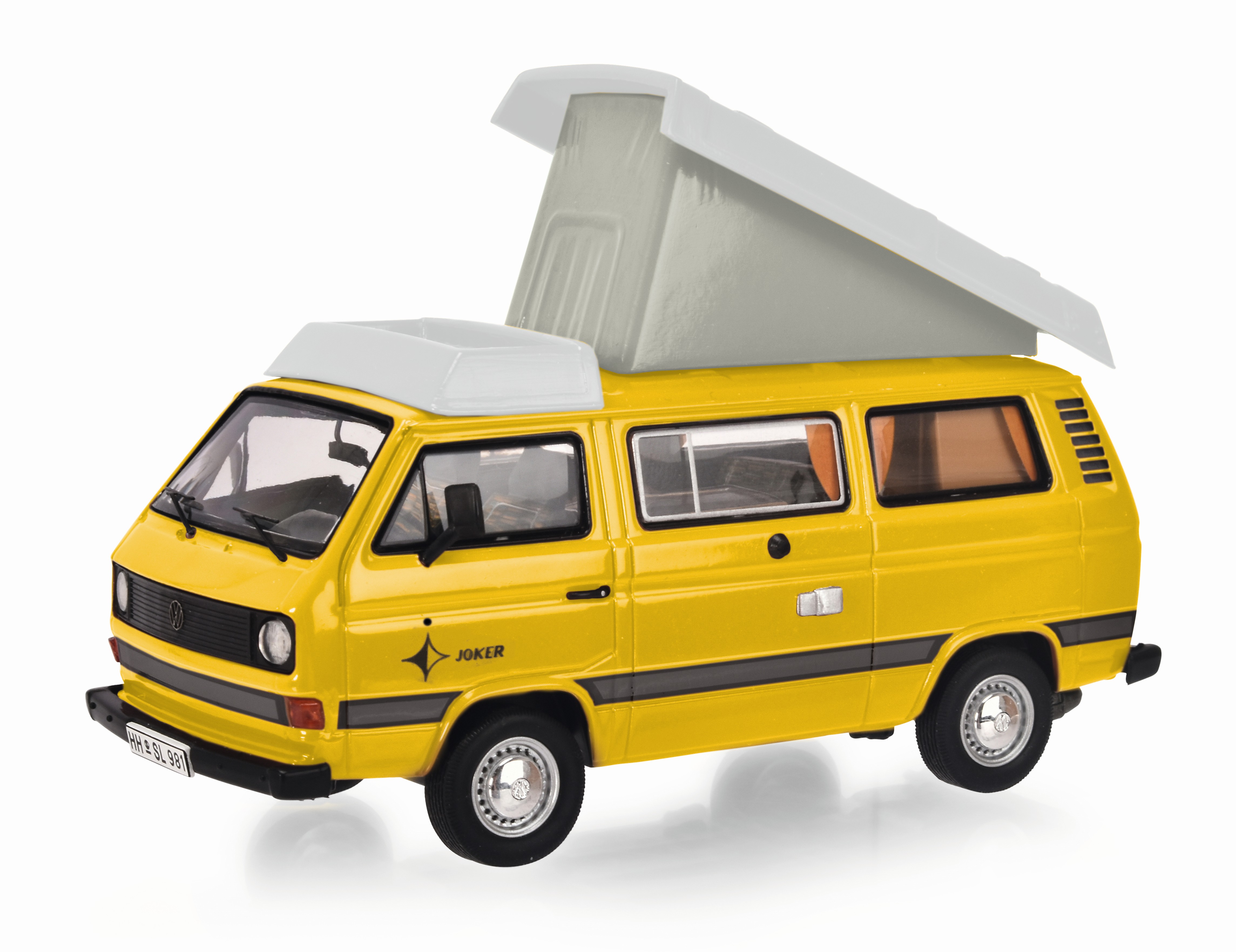 VW T3a Westfalia Joker gelb79 mit aufgestelltem Dach `1979-1992 1:43