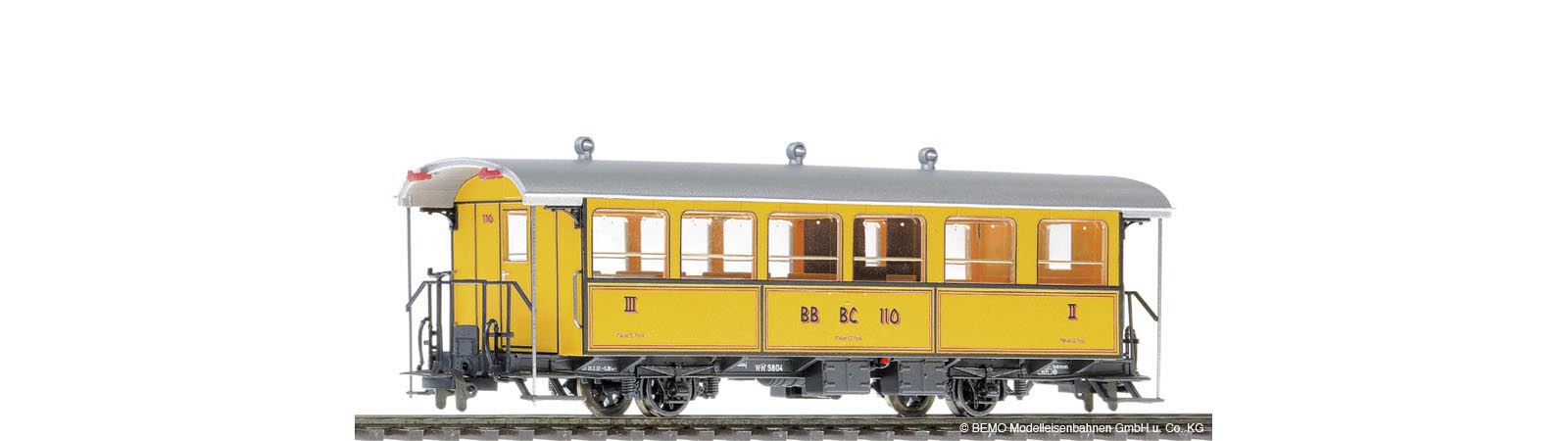 RhB BC 110 BB gelb Mesolcines 6-fenstriger Museumswagen