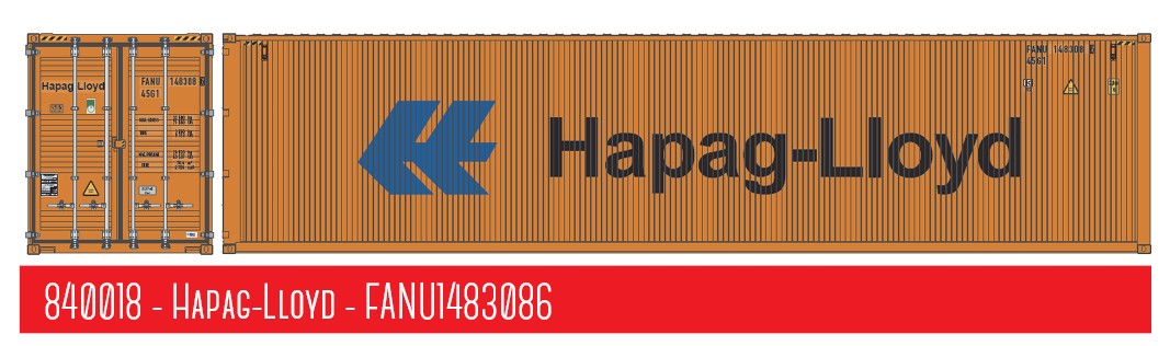 1:87 40´HC Container HAPAG- LLOYD, Behälternummer FANU 1483086