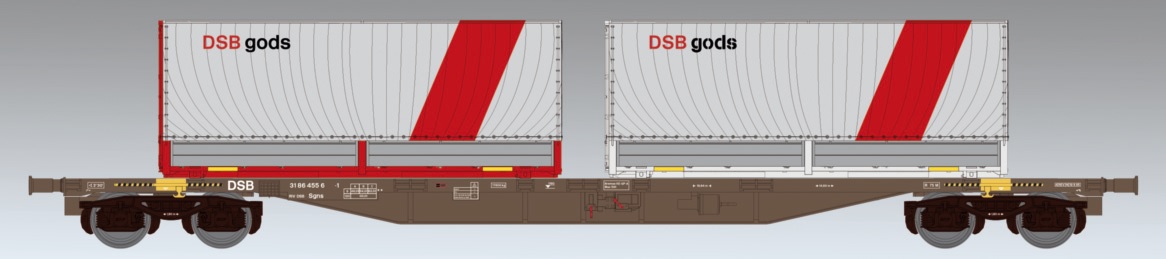 DSB Containertragwagen Sgns "DSB gods" Ep.IV-V