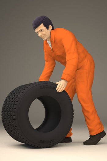 Mechaniker orange + Reifen 18 