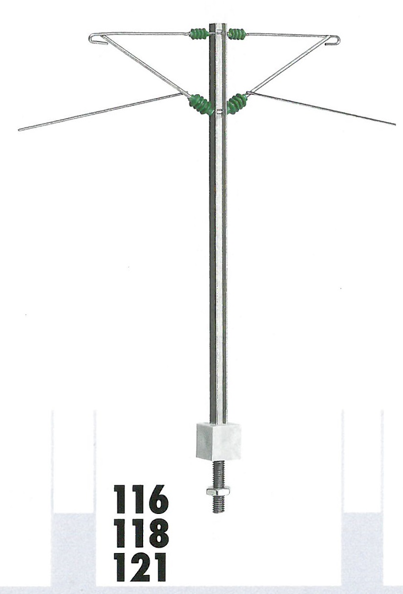 H-Profil Mittelmast für Gleisabstand Märklin/Trix 78mm