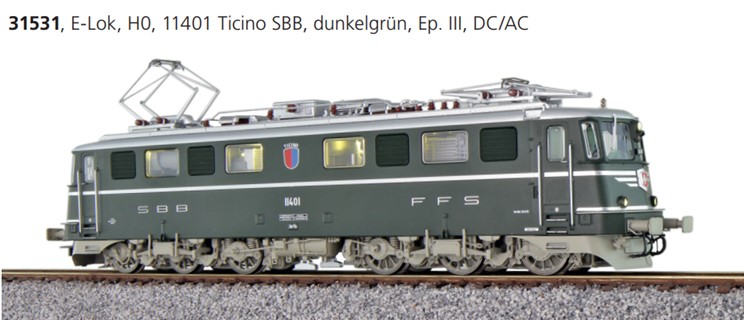 SBB E-Lok Ae6/6 Ep.III "Ticino" DC/AC digital mit Sound