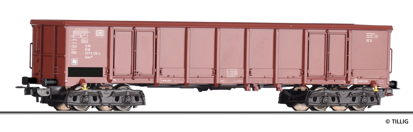 DB off. Güterwagen Eanos Ep.4 braun, Gattung Eanos 052, LüP = 180mm
