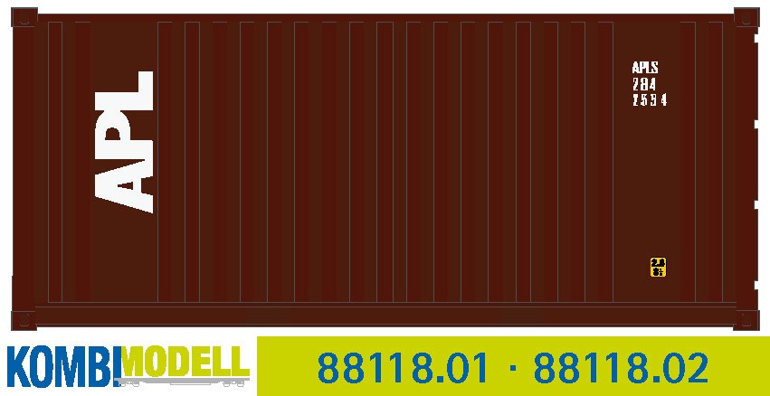 Container 20´ Flat Panel APL Behälternummer: APLS 284153 - alte Bauart gerippt mit flachem Panel