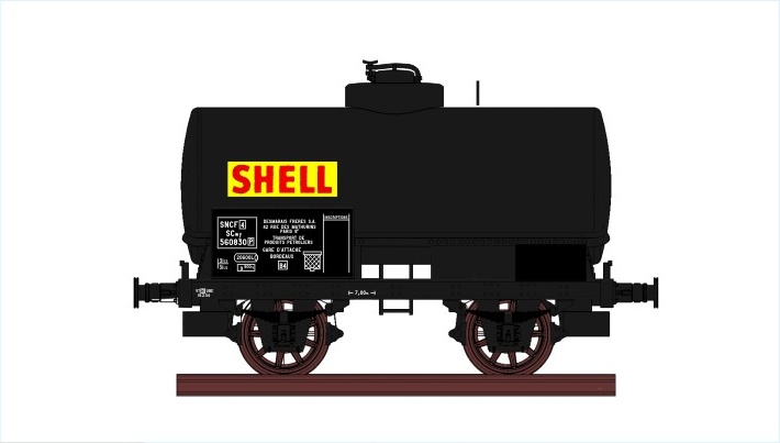 SNCF KesselWagen SHELL Ep3 schwarz, mit gelb-rotem Logo "SHELL"