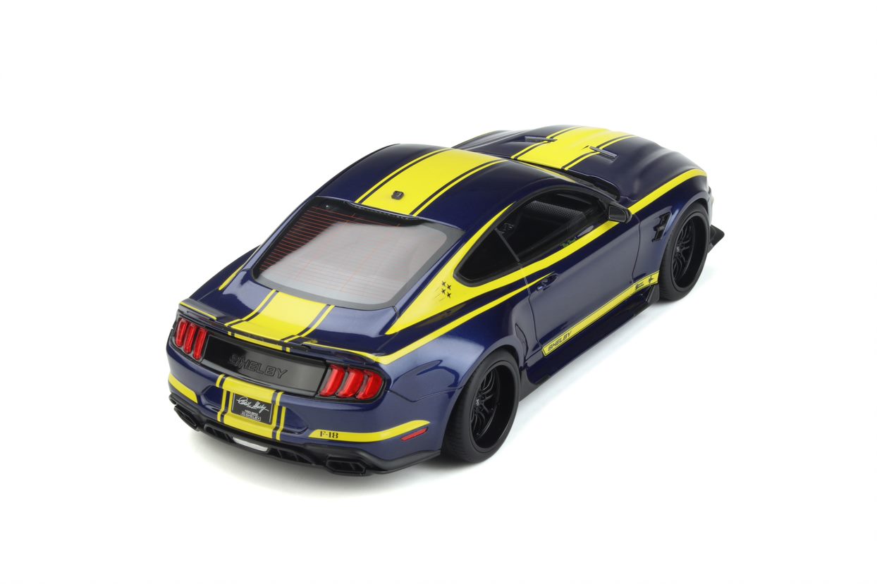 Ford Mustang Shelby Super Snake Blue HornetBaujahr 2021 kona blue mit gelben Streifen 1:18