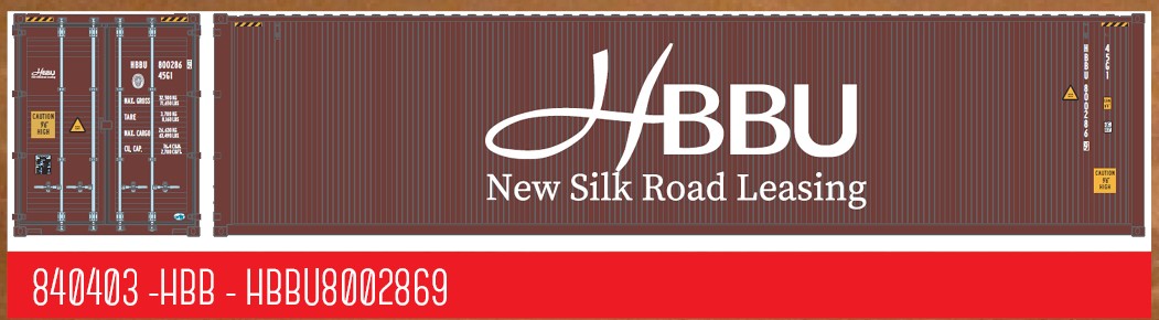 1:87 40´ HC Container HBB "Silk Road", Behälternummer HBBU 8002869