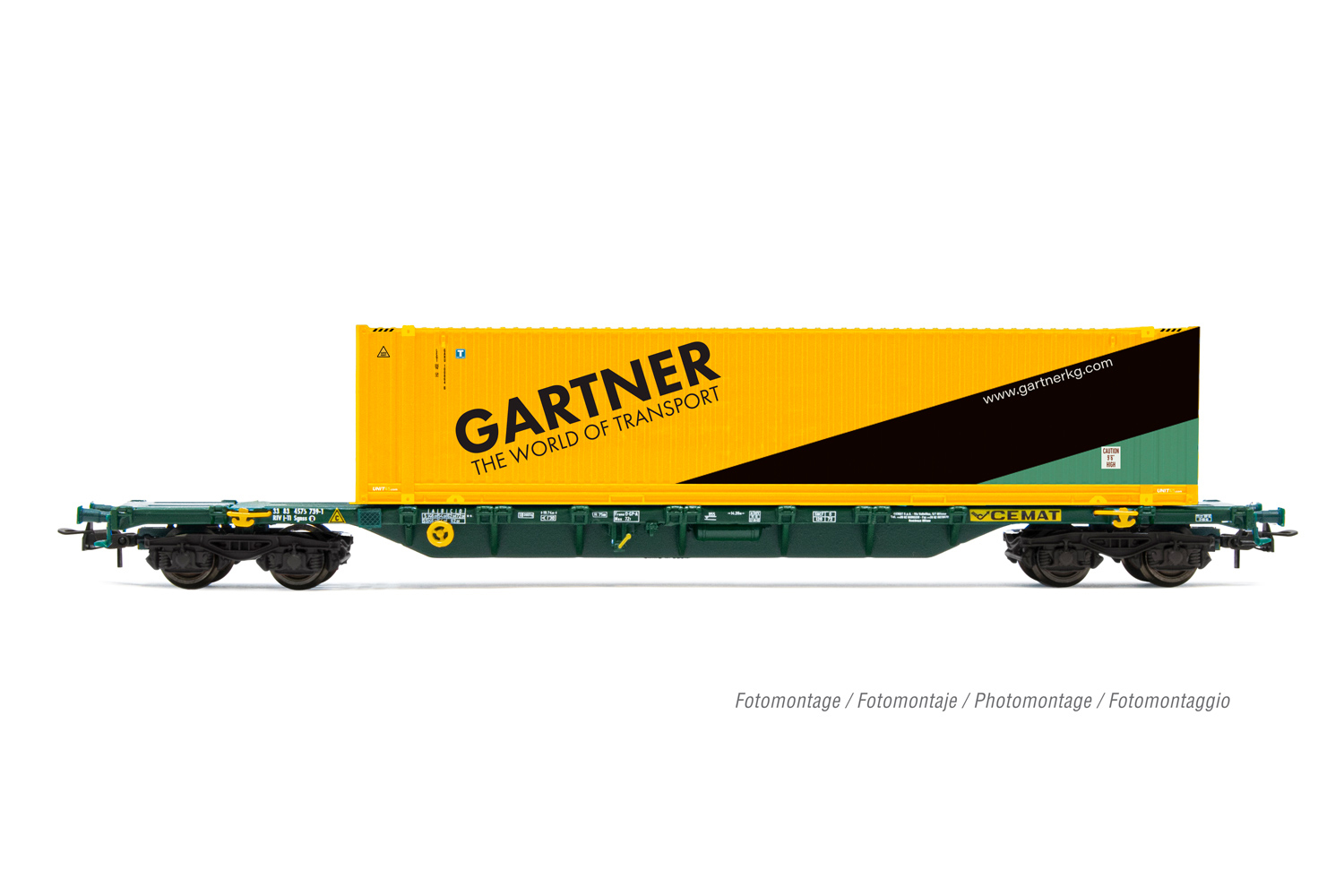 ÖBB Containertragwagen Ep.V-VI beladen mit Container "Gartner"