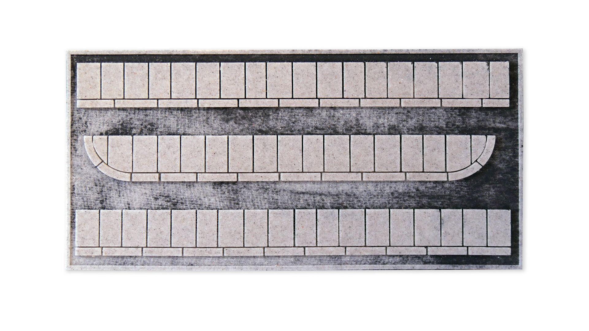 Struktur-Bürgersteig “Beton- Platten" 1,6 cm breit, Gesamtlänge 86,2 cm