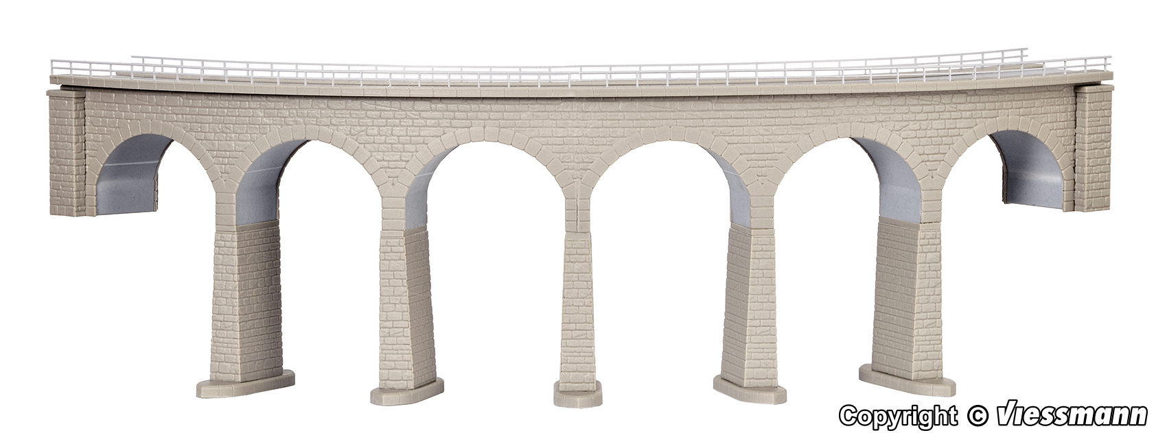 Albula-Viadukt mit Eisbrecherfundamenten, gebogen, eingleisig, N/Z