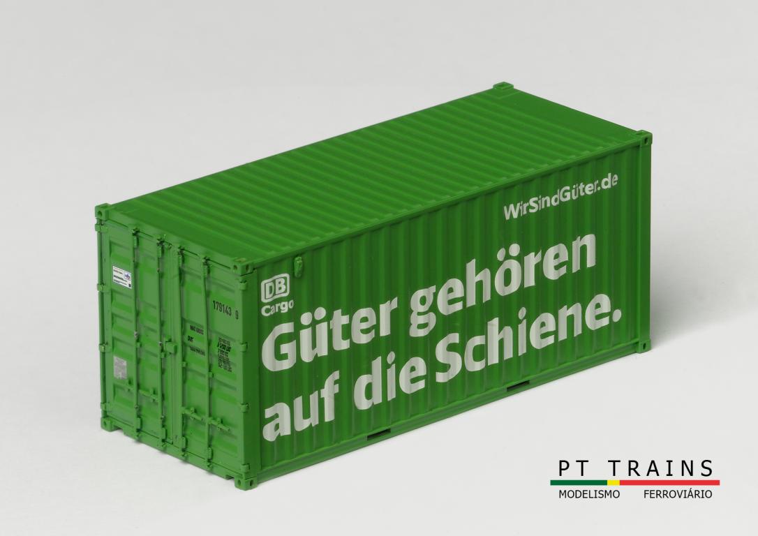 1:87 DB CARGO WirSindGüter 20´ DV Container grün, zusammen mit einem PIN