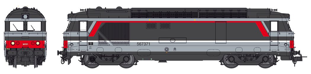 SNCF BB67000 Multiservice DCC digital mit SOUND und Rauch, Betr-Nr: 67371, Ep. 5-6, Depot de "Chambery", hellgrau/dunkelgrau/rot, mit separaten roten Schlußlichtern