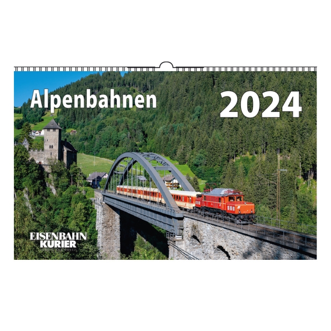 Kalender Alpenbahnen 2024 13 farbige Kalenderblätter auf Kunstdruckpapier mit Spiralbindung
