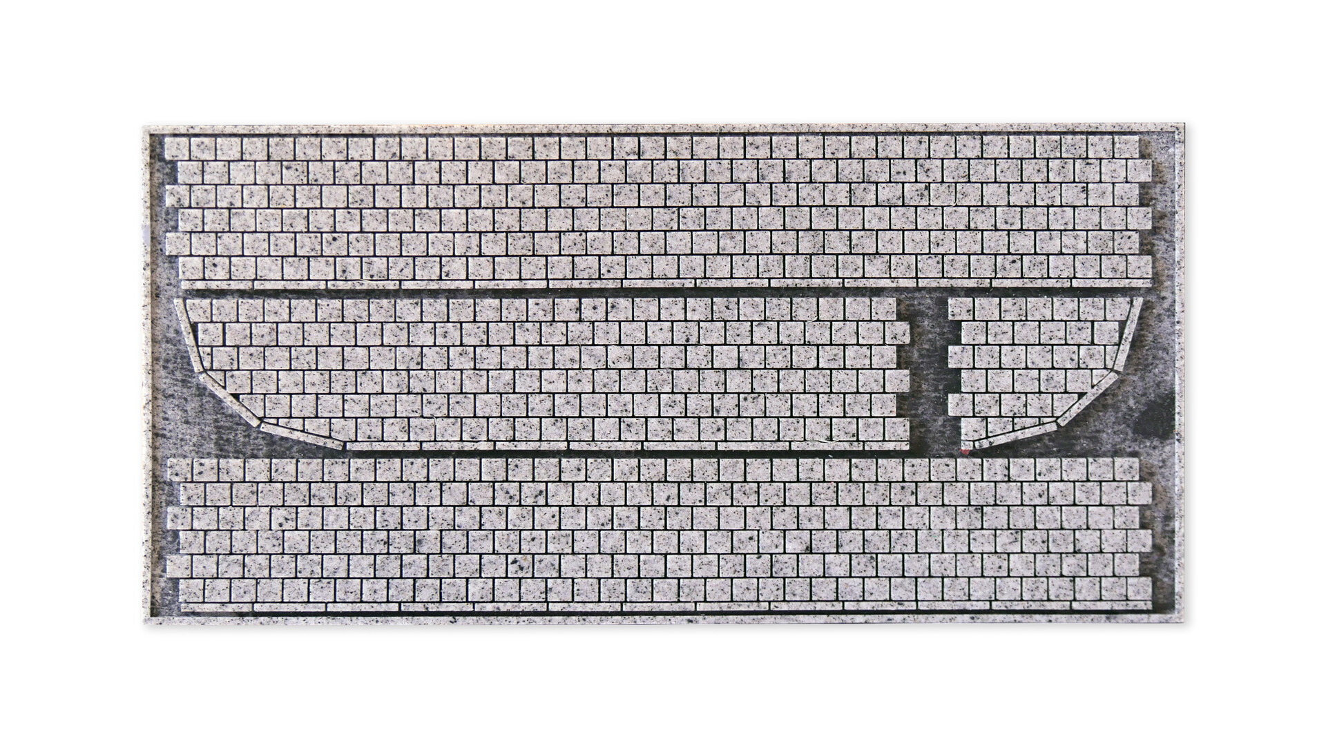 Struktur-Bürgersteig "Kopfsteinpflaster" 2,4 cm breit, Gesamtlänge 83 cm