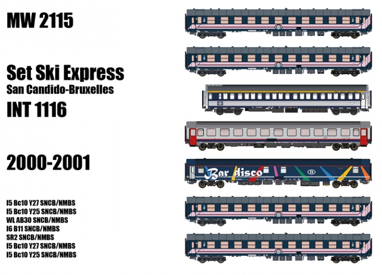SNCB Personenwagenset 7tlg. "Ski-Express" Ep.V