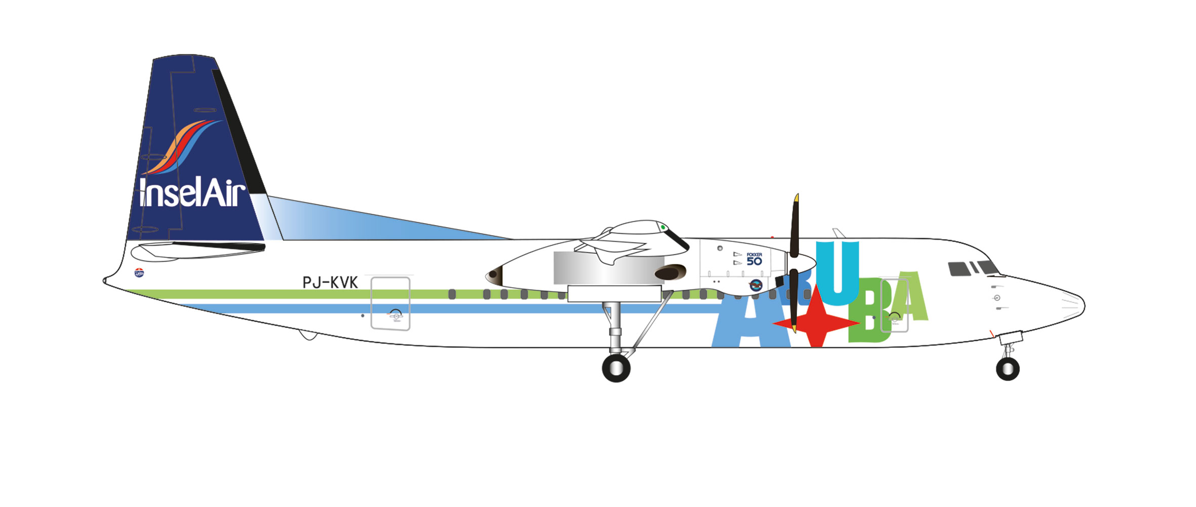 Fokker 50 Insel Air 1:200 