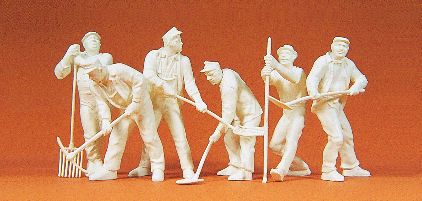 Arbeiter, 1939-45, unbemalt, 6 Figuren, Bausatz, 1:35