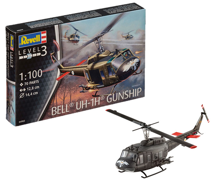 1:100 Bell UH-1H Gunship Einfach zu bauender Modellbausatz des weltbekannten, auch Huey gen