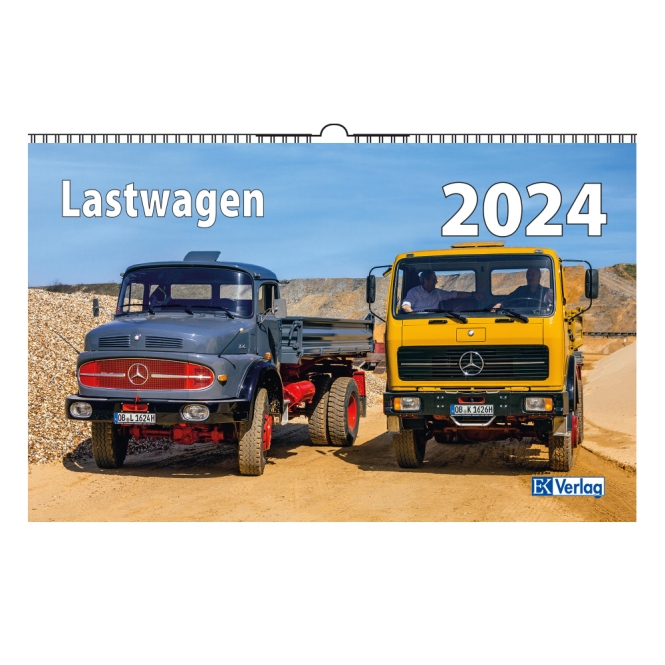 Kalender Lastwagen 2024 13 farbige Kalenderblätter auf Kunstdruckpapier mit Spiralbindung